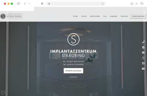 Webauftritt Implantatzentrum Straubing