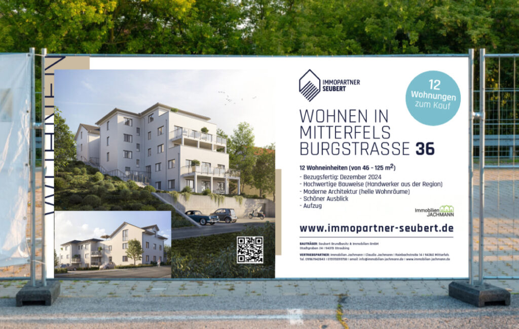 Immopartner Seubert – Bauzaunbanner