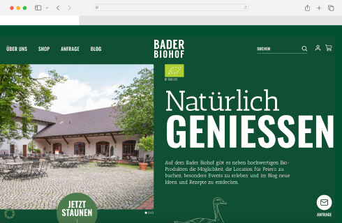 Website & Onlineshop Bader Biohof